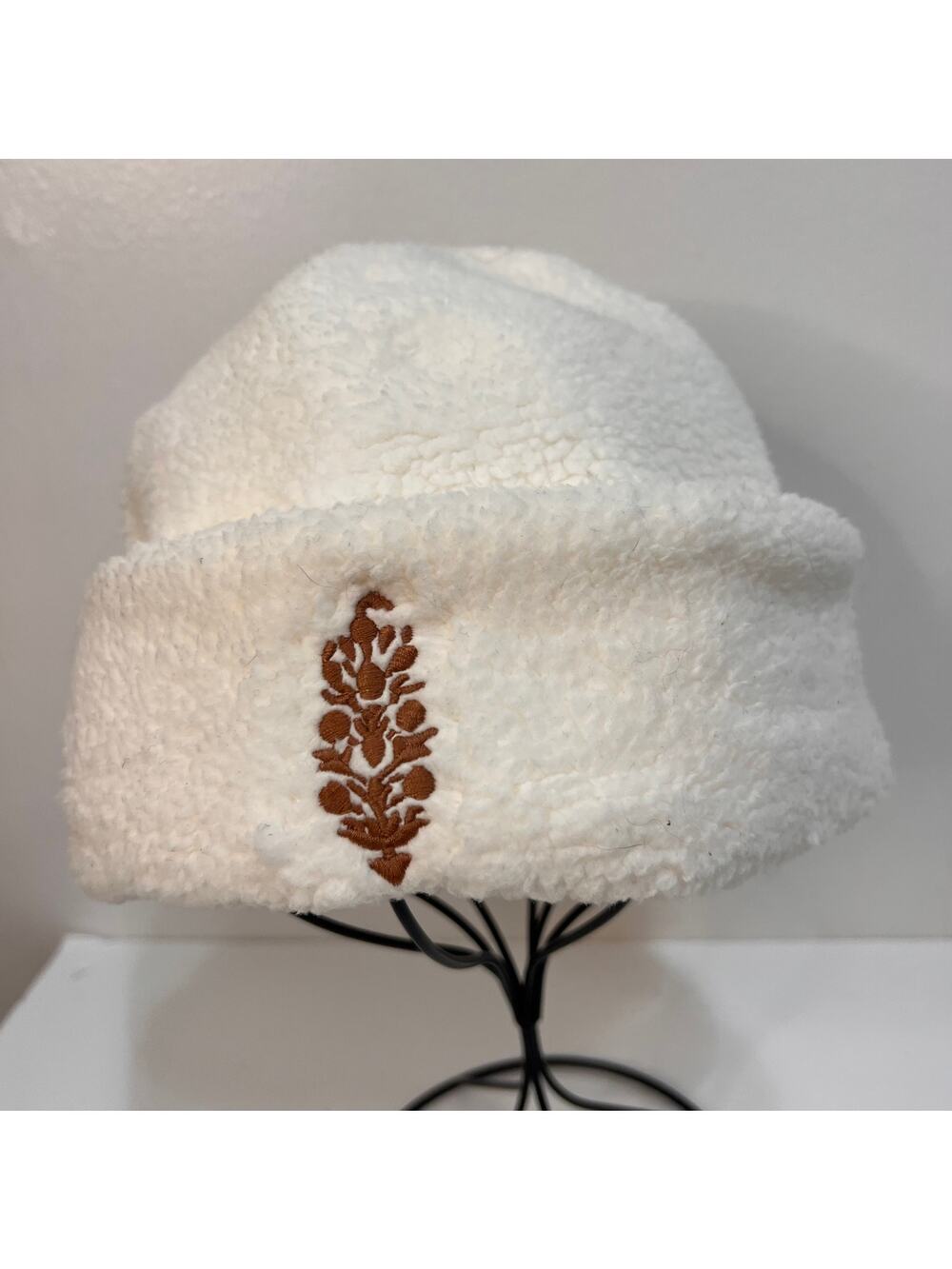FP Free Movement Sherpa Fleece Beanie Hat Cream One Size Cozy Winter